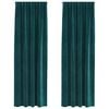 vidaXL Verdunkelungsvorh&auml;nge 2 pcs Dunkelgr&uuml;n 140 x 245 cm Samt