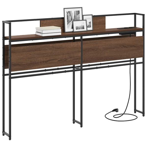vidaXL Stauraum-Kopfteil Braun Eichen-Optik 120 cm Holzwerkstoff