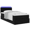 vidaXL Ottoman-Bett mit Matratze & LEDs Schwarz 90x200 cm Samt