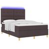 vidaXL Boxspringbett mit Matratze Dunkelbraun 160 x 200 cm Stoff