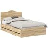 vidaXL Bettrahmen Sonoma-Eiche 120 x 200 cm Ingenieurs Holz