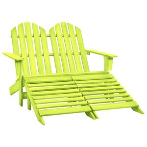 vidaXL Adirondack-Gartenbank 2-Sitzer mit Fu&szlig;teil Tannenholz Gr&uuml;n