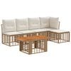 vidaXL Gartensofa-set 6 stk. Nat&uuml;rlich und Cremwei&szlig; Poly-Rattan