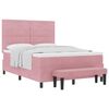 vidaXL Boxspringbett mit Kopfteil Rosa 190 x 140 cm Samt
