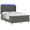 vidaXL Boxspringbett mit Matratze mit Kopfteil Grau 140 x 200 cm Stoff