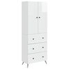 vidaXL Schrankset 2 pcs Hochglanz Wei&szlig; 66 x 34,5 x 90 cm Holzwerkstoff