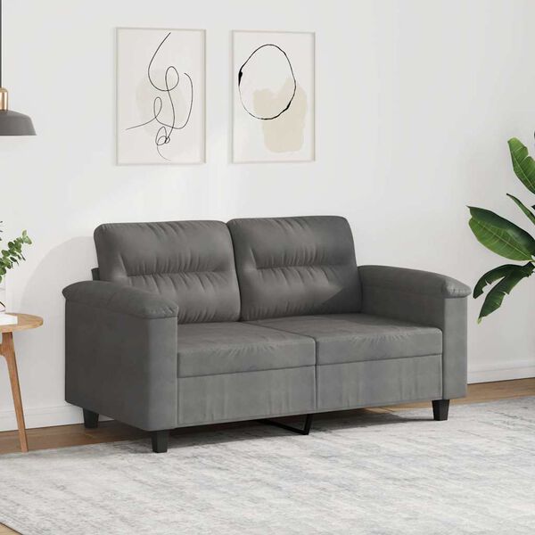 vidaXL 2-Sitzer-Sofa Dunkelgrau 120 cm Mikrofasergewebe