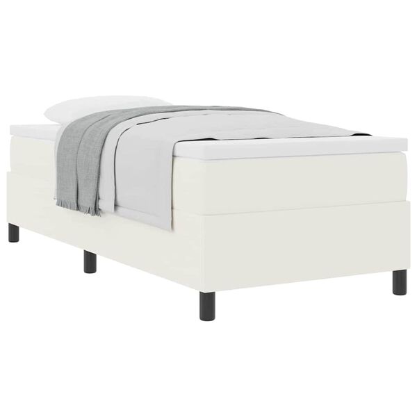 vidaXL Boxspringbett Creme und Wei&szlig; 90 x 190 cm Cordstoff