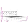 vidaXL Bettgestell mit Kopfteil Metall Weiß 180x200 cm