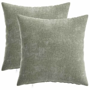 vidaXL Kissenbezug 2 stk. HEERLEN Gr&uuml;n 35 x 35 cm Chenille-Stoff