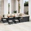 vidaXL Garten-Sofa-Set mit Speicher 13 pcs Schwarz Poly Rattan