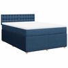 vidaXL Boxspringbett mit Matratze Blau 140x200 cm Stoff