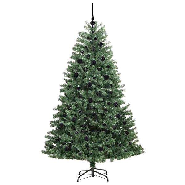 vidaXL K&uuml;nstlicher klappbarer Weihnachtsbaum mit 300 LEDs Gr&uuml;n 210 cm