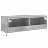 vidaXL TV-Wandschrank mit LED-Leuchten Betongrau 100x35x31 cm