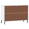 vidaXL Sideboard OSLO mit Metallbeinen Weiß 113x40x77 cm Massivholz
