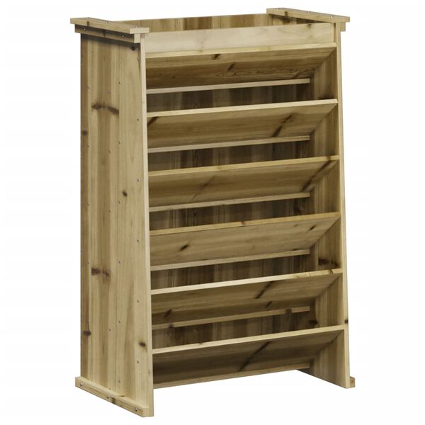 vidaXL Vertikalbeet 6 F&auml;cher 69x40x101,5 cm Kiefernholz Impr&auml;gniert