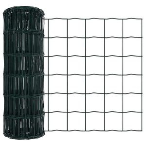 vidaXL Eurozaun Gr&uuml;n 0,6 x 25 m PVC-beschichtetes Eisen