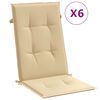 vidaXL Hochlehner-Auflagen 6 Stk. Melange Beige 120x50x4 cm Stoff