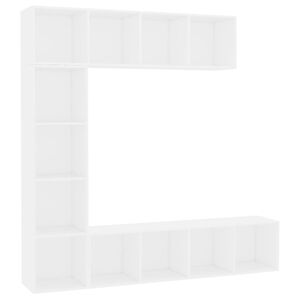 vidaXL 3-tlg. B&uuml;cher-/TV-Schrank Set Wei&szlig; 180&times;30&times;180 cm