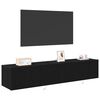 vidaXL TV-Wandschrank 2 pcs Schwarz Eichen-Optik 80 x 35 x 31 cm