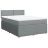 vidaXL Boxspringbett mit Matratze Hellgrau 160x200 cm Stoff