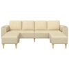 vidaXL Wohnzimmer Couch 3 pcs Creme Polyester