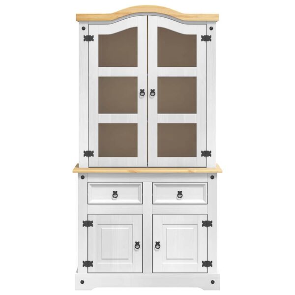 vidaXL Sideboard Wei&szlig; 100 x 48,5 x 179 cm Massives Kiefernholz