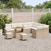 vidaXL Gartensofa-set mit Kissen 12 pcs Beige Poly-Rattan