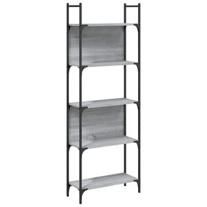 vidaXL B&uuml;cherregal 5 B&ouml;den Grau Sonoma 60,5x24x166,5 cm Holzwerkstoff