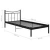 vidaXL Bettgestell Schwarz Metall 90x200 cm