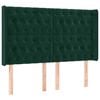 vidaXL Kopfteil mit Ohren Dunkelgr&uuml;n 163x16x118/128 cm Samt