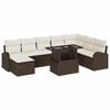 vidaXL Gartensofa-set 9 stk. Braun und Creme Poly-Rattan