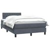vidaXL Boxspringbett mit Matratze Dunkelgrau 120x220 cm Samt