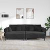 vidaXL Samt Sofa mit Kissen 3 pcs Schwarz 208 cm Samt
