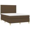 vidaXL Boxspringbett mit Matratze & LED Dunkelbraun 140x190 cm Stoff