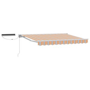 vidaXL Elektrische ausziehbare Markise Blau, Orange, Wei&szlig; 3,5 x 2,5 m