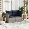 vidaXL | Gartensofa | mit Kissen Grau 124 x 62 x 69cm Poly-Rattan