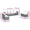 vidaXL 8-tlg. Garten-Sofagarnitur mit Kissen Hellgrau Poly Rattan