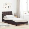 vidaXL Bett mit Matratze "Hanko" Dunkelbraun 90x200 cm Stoff