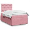 vidaXL Boxspringbett mit Matratze Rosa 120x190 cm Samt