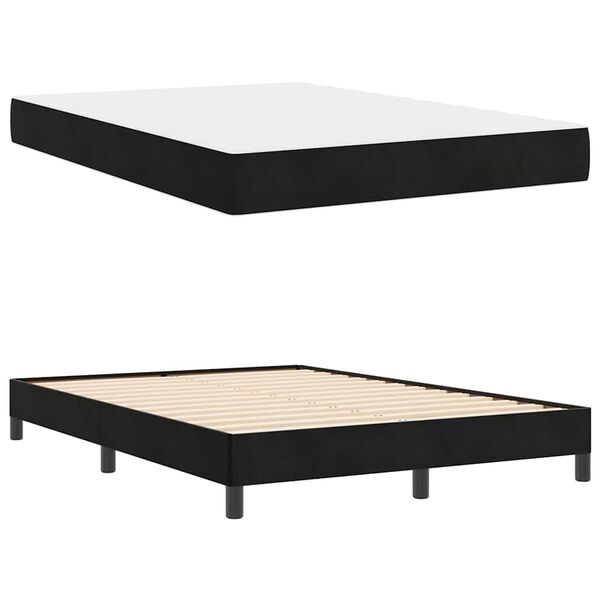 vidaXL Boxspringbett mit Matratze Schwarz 160 x 210 cm Stoff