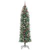 vidaXL K&uuml;nstlicher schlanker Weihnachtsbaum Gr&uuml;n und Wei&szlig; 240 cm