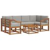 vidaXL Outdoor-Sofagarnitur mit Kissen 7 pcs Nat&uuml;rlich und Hellgrau