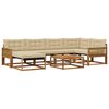 vidaXL Outdoor-Sofagarnitur 7 pcs Natur und Beige Massivholz Akazie