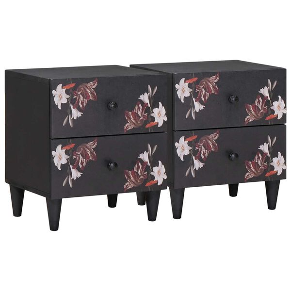 vidaXL Nachttisch 2 pcs Braun 40 x 33,5 x 46 cm Massivholz Mango