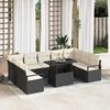 vidaXL Garten-Sofa-Set mit Speicher 10 pcs Schwarz Poly Rattan