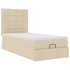 vidaXL Ottoman-Bett mit Matratze & LEDs Creme 90x190 cm Stoff