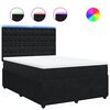 vidaXL Boxspringbett mit Matratze Schwarz 140x190 cm Samt