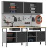 vidaXL Werkbank-Set mit Regal 8 pcs Schwarz 200 x 55 x 200 cm Stahl
