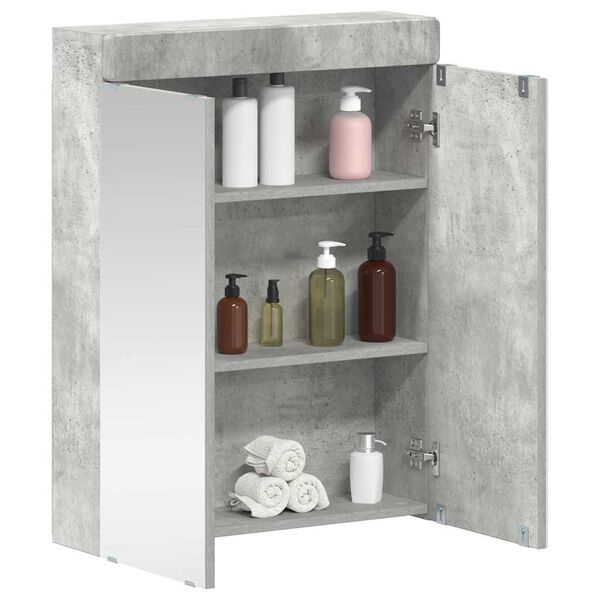 vidaXL Badezimmerspiegelschrank TULUM Beton Grau 60 x 16,5 x 78 cm